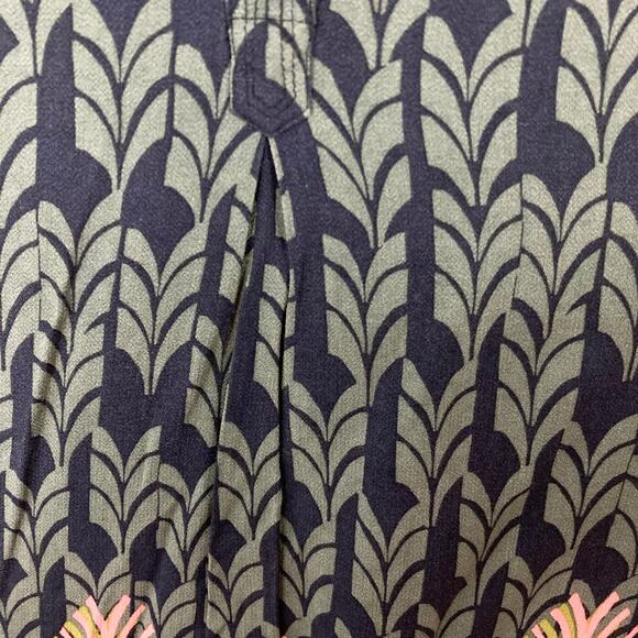 New WHITE STUFF Dress UK14/US10 Tunic Collarless Sleeveless Button Neck Bohemian - Picture 8 of 13